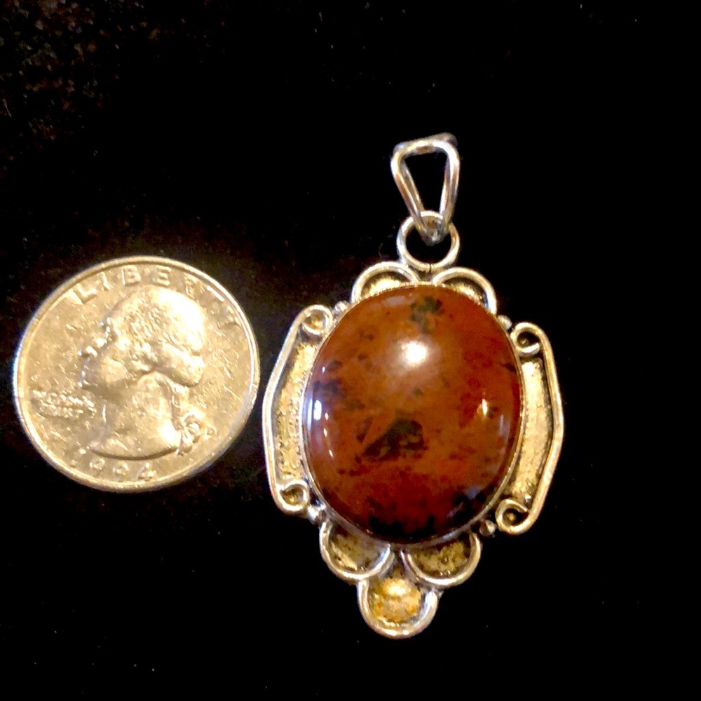Mahogany obsidian pendant